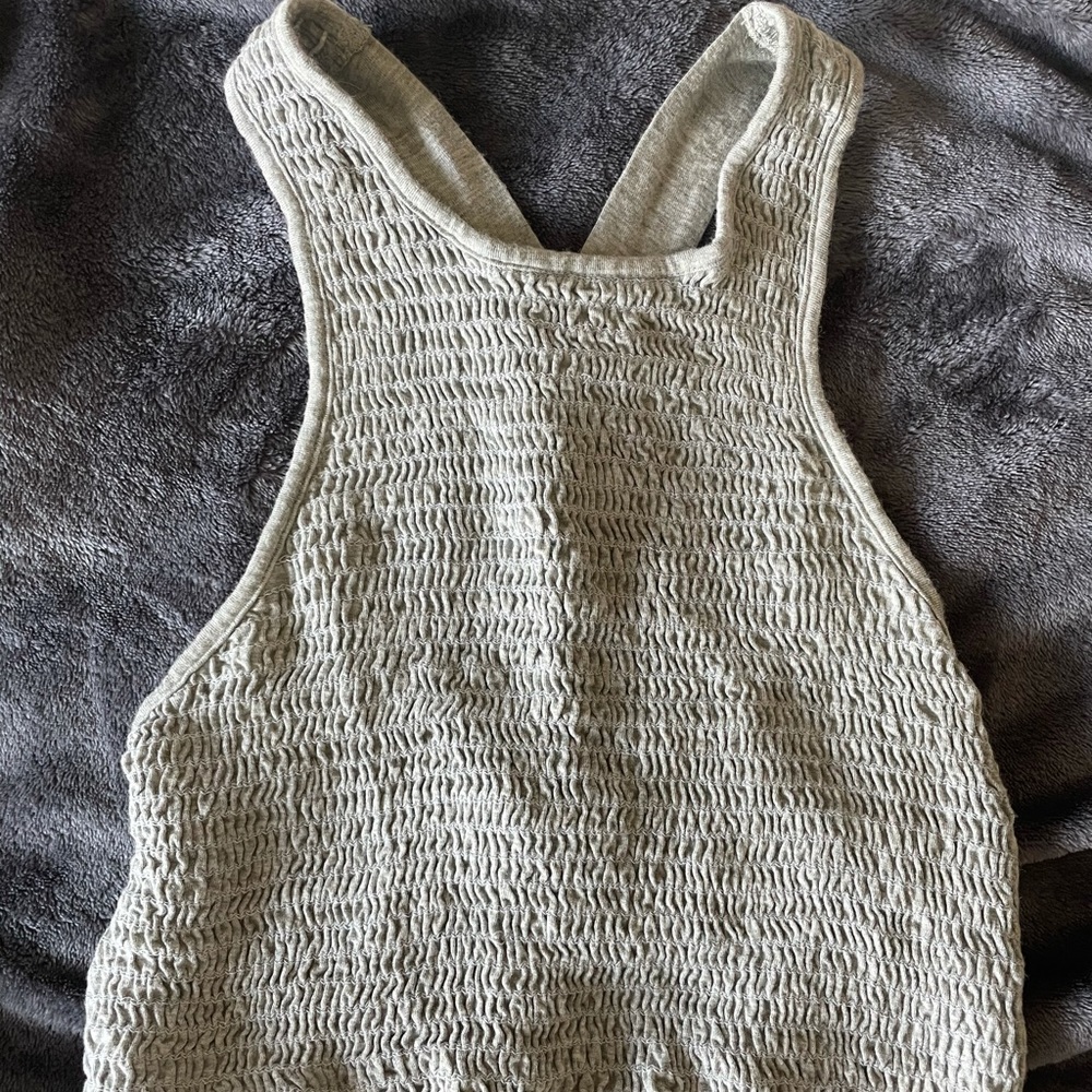 Urban Outfitters Ruched Crop Top Grey